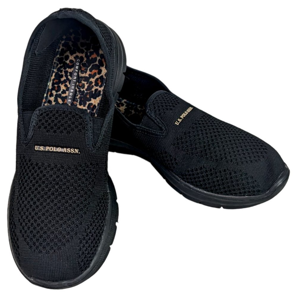 US Polo Assn by Ralph Lauren - Cally Mesh Slip-on Sneaker Shoes Black, Size 8.5